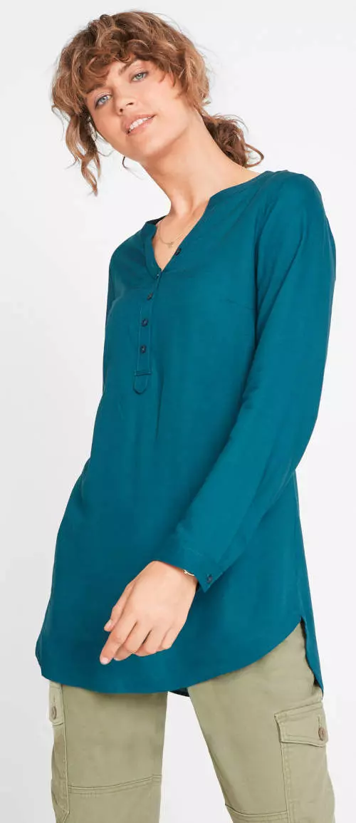 Udobna tunika bluza u zelenoj i plavoj boji