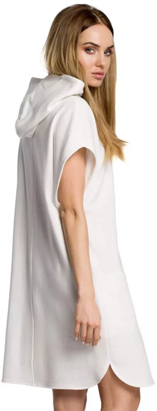Moderna bijela ženska tunika s kapuljačom