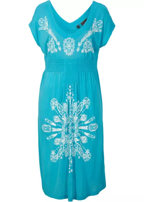 Plava ljetna haljina s printom