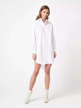 Luksuzna duga tunika košuljanog kroja u modernom bijelom dizajnu